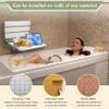 18" Folding Shower Seat Wall Mounted,Fold Down Shower Bench for Small Shower Space, Home Care Wood Stool for Inside Shower view 3