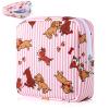 Desing Wish Sanitary Pad Storage Bag Portable Period Bag for Teen Pads/Sanitary Napkins/Small Tampons, Sanitary Napkin Storage Bag First Period Gifts for Teen Girls (Pink Striped Dog) view 1