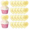 URROMA Heart Cake Topper, 20pcs Gold Happy Valentines Day Cupcake Topper Discs for Wedding Valentine's Day Gifts Party view 1