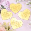 URROMA Heart Cake Topper, 20pcs Gold Happy Valentines Day Cupcake Topper Discs for Wedding Valentine's Day Gifts Party view 4