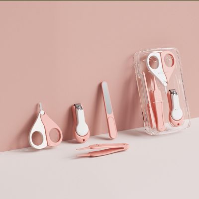 Baby Nail Trimmer, 4-in-1 Baby Nail Clippers Kit,Nail File & Tweezers, Baby Manicure Kit for Newborn, Infant & Toddler, Mothers Day Gifts (Pink)