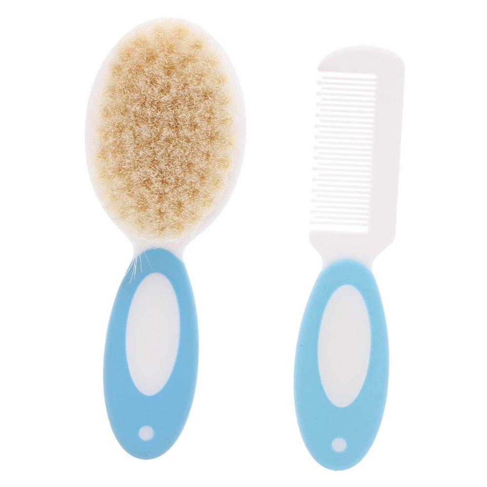 VICASKY 4pcs Hair Brush Natural Wool Hair Comb for Boy Girl and Boy Girl Gentle Skin Reduces Cradle and Scalp Massage