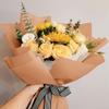 YOLUFER 20 Sheets Flower Wrapping Paper,Waterproof Floral Bouquet Wrapping Paper,Florist Supplies Packaging Paper for Bouquet DIY Crafts (22.8x22.8 Inch) (Oatmeal), Inches view 3