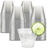 PLASTICPRO 9 oz Disposable Plastic Party Cups,Old fashioned Designed Tumblers, Silver Glitter 100 Count, view 1