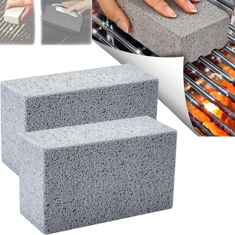 Scoring Stone for Stove Cleaning, Heavy Duty Cleaning Brick, Scoring Stone for Stove Cleaning, Pumice Stone for Grill Cleaning (2pcs)