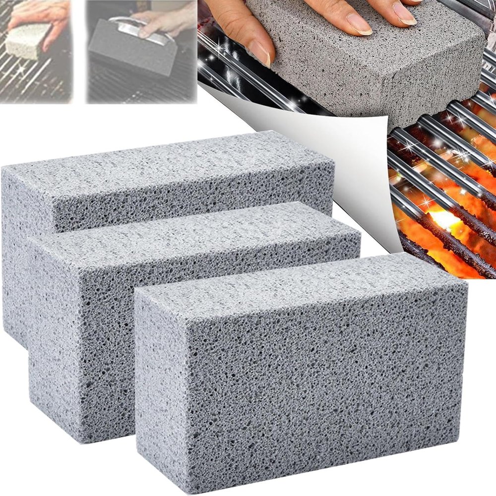 Scoring Stone for Stove Cleaning, Heavy Duty Cleaning Brick, Scoring Stone for Stove Cleaning, Pumice Stone for Grill Cleaning (3pcs)