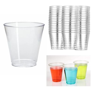 Generic 1 oz Shot Glasses Crystal Clear Disposable Hard Plastic Shot Cups - Tumblers, Great for Whiskey, Jello, Shots, Tasting, Sauce, Dips, Samples Pack of 40, VK00629