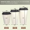 12 oz. Disposable Paper Cups with Lids - White Hot Coffee & Tea To-Go Cups - Convenient Takeout Beverage Solution (Paper Cups Only, 100) view 3
