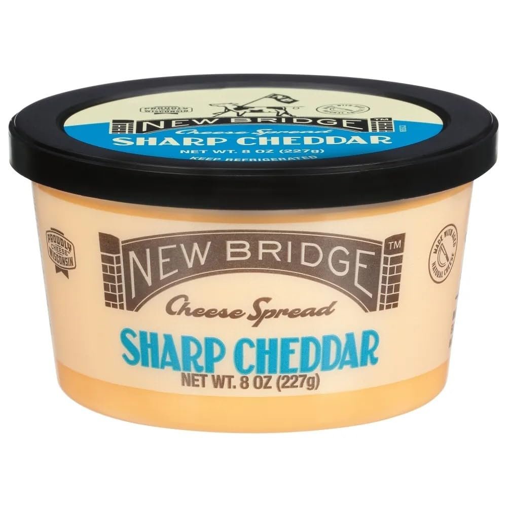 New Bridge Cheese Spreads, 8 oz, 12 Pack (8 oz, Sharp Cheddar)