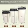 12 oz. Disposable Paper Cups with Lids - White Hot Coffee & Tea To-Go Cups - Convenient Takeout Beverage Solution (Paper Cups Only, 500) view 3