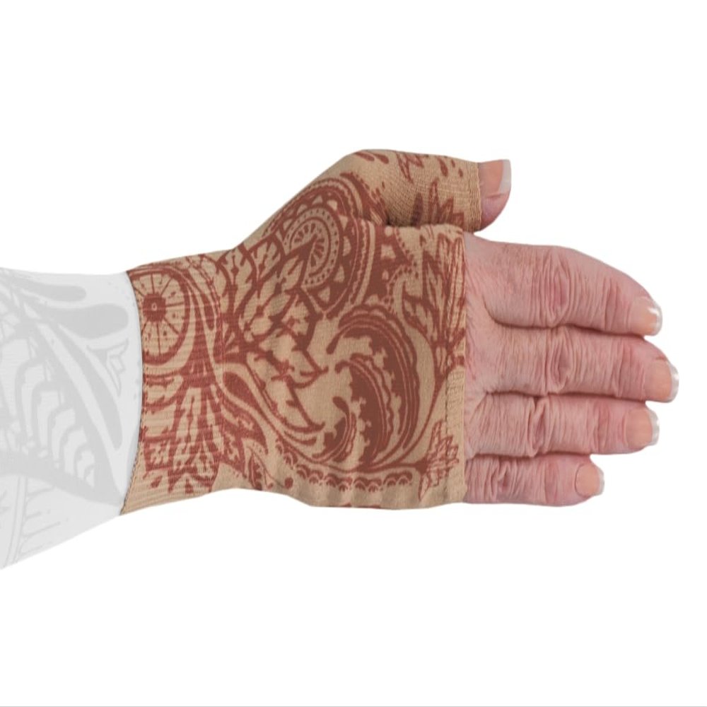 Lymphedivas Bodhi Beige Medical Graduated Compression Gauntlet for Lymphedema (30-40 mmHg Small Right)