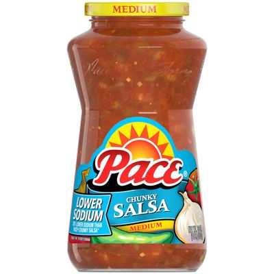 Pace Lower Sodium Chunky Medium Salsa, 16 oz Jar
