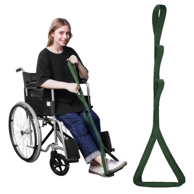 42 Inch Long Leg Lifter,Leg Lifter After Hip Replacement All Over with Aluminum Rod, Hip Kit for Seniors Total Hip Replacement Prime Large Rigid Foot Loop &Sturdy Multiple Handles(Green)