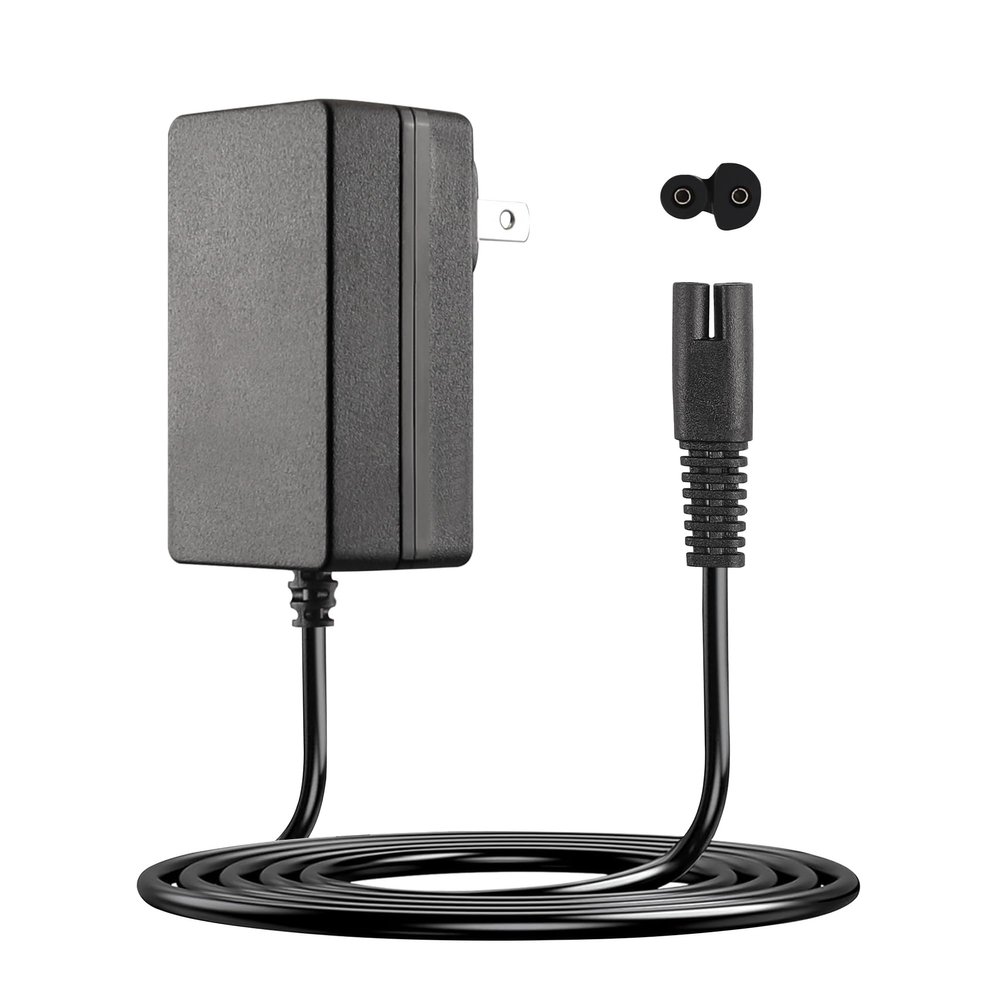 BXIZXD Replacement for Waterpik Charger, 2 Prong Adapter Compatible with WP360 WP360W WP462 WP462W WP450 WP450W Waterpik Water Flosser Charger Cord - 6.6ft (Black)