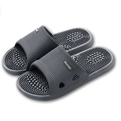LUXRUB Acupressure Massage Slippers Women Men Foot Open Toe Reflexology Sandals Non-Slip Quick Drying Shower Shoes Acupressure Point Care Promoting Blood Circulation (Color : Dark gray, Size : 8.5/9)