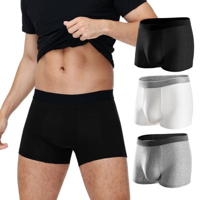 BATTEWA Incontinence Underwear for Men Washable, Leak Proof Underwear for Men Reusable Mens Incontinence Underwear Bladder Leak Briefs Absorbency 50ml,3PackLarge, 3Color