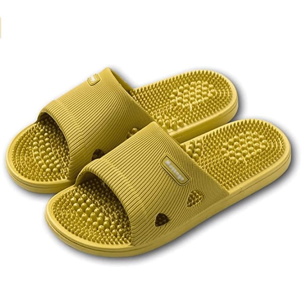 LUXRUB Acupressure Massage Slippers Women Men Foot Open Toe Reflexology Sandals Non-Slip Quick Drying Shower Shoes Acupressure Point Care Promoting Blood Circulation (Color : Green, Size : 7.5/8)