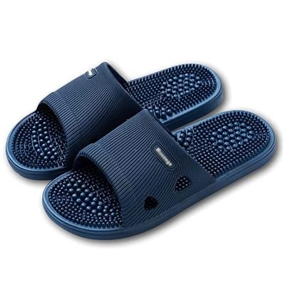 LUXRUB Acupressure Massage Slippers Women Men Foot Open Toe Reflexology Sandals Non-Slip Quick Drying Shower Shoes Acupressure Point Care Promoting Blood Circulation (Color : Blue, Size : 7.5/8)