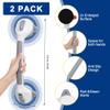 16.5 Inch Shower Handles for Elderly Suction Heavy Duty 300 Lbs (2 Pack), Safety Grab Bars for Shower with Indicators, Removable Shower Handrails for Seniors, Elderly, Handicap, No Drilling (Gray) view 3