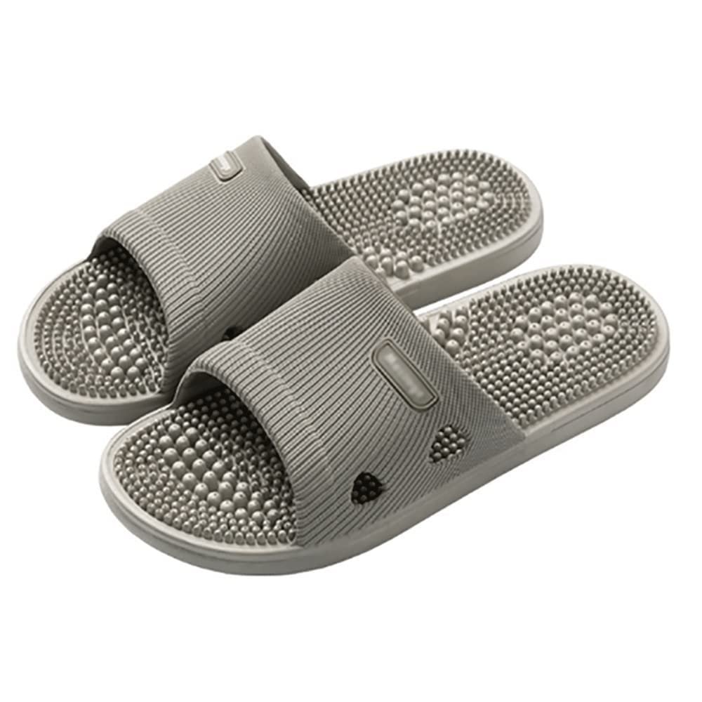 LUXRUB Acupressure Massage Slippers Women Men Foot Open Toe Reflexology Sandals Non-Slip Quick Drying Shower Shoes Acupressure Point Care Promoting Blood Circulation (Color : Gray, Size : 9.5/10)