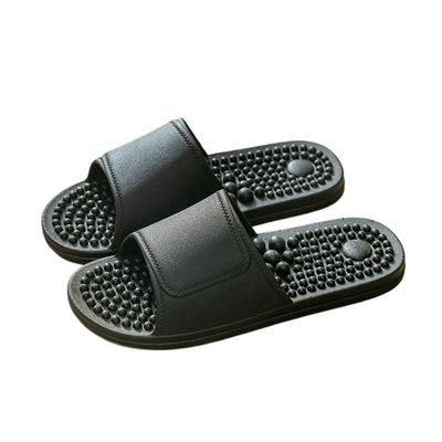 LUXRUB Foot Massager Acupressure Stimulation Massage Slippers Men Women Plantar Fasciitis Pain Relief Massage Sandals House Bathroom Spa Reflexology Sandals Shoes (Color : Black, Size : 7.5/8)