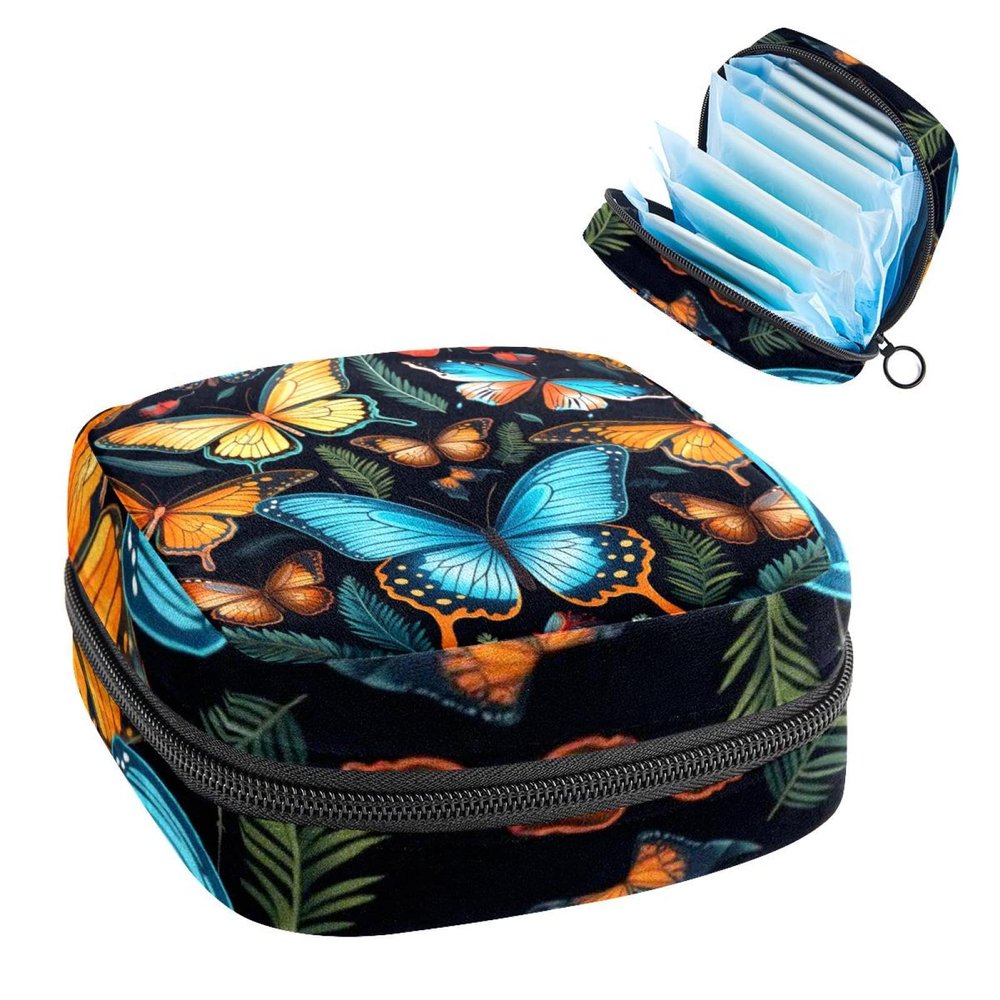 RODAILYCAY Period Bags for School, Sanitary Napkin Storage Bag for Feminine Pads, Butterfly Ladies Menstrual Cup Pouch Sanitary Pads Organizer