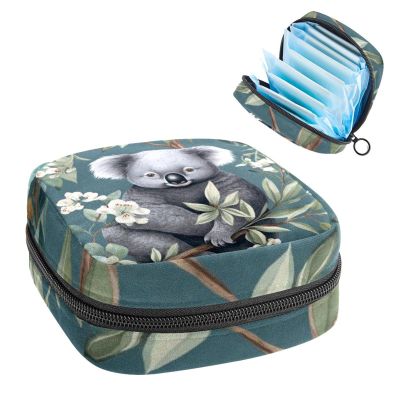 RODAILYCAY Period Bags for School, Sanitary Napkin Storage Bag for Feminine Pads, Koala Ladies Menstrual Cup Pouch Sanitary Pads Organizer