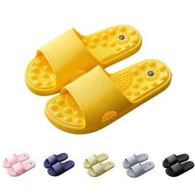 LUXRUB Far Infrared Ionictitan Heightening Shape Massage Slippers Women Men Feet Care Reflexology Therapy Shower Shoes Plantar Fasciitis Pain Relief Sandals (Color : Yellow, Size : 5.5/6)