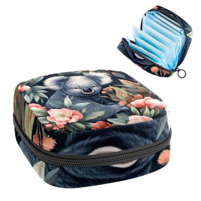 Sanitary Napkin Storage Bag for Feminine Pads, First Period Kit for Women, Koala Portable Menstrual Period Sanitary Pouch
