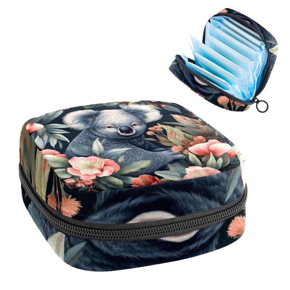 Sanitary Napkin Storage Bag for Feminine Pads, First Period Kit for Women, Koala Portable Menstrual Period Sanitary Pouch