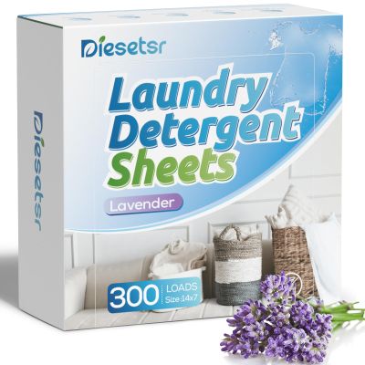 Diesetsr Laundry Detergent Sheets 150 Counts 300 Small Loads Travel Laundry Sheets ECO-friendly,No Plastic Clothes Washing Soap-Lavender