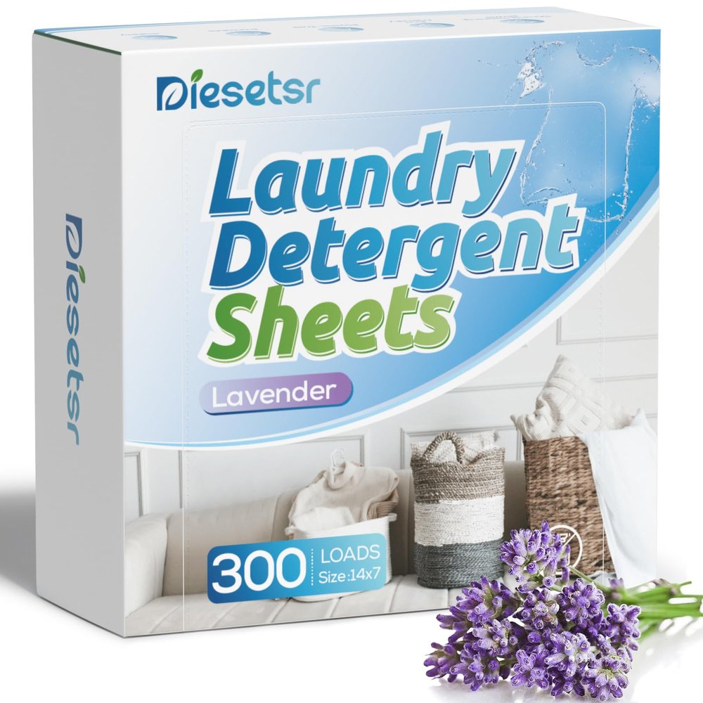 Diesetsr Laundry Detergent Sheets 150 Counts 300 Small Loads Travel Laundry Sheets ECO-friendly,No Plastic Clothes Washing Soap-Lavender