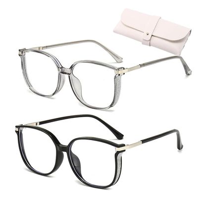 Women's Portable Fashion Anti-Blue Light Reading Glasses, Crystal Rhinestone Bling Reading Glasses for Women (+4.0/400,2Colors B)