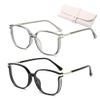 Women's Portable Fashion Anti-Blue Light Reading Glasses, Crystal Rhinestone Bling Reading Glasses for Women (+4.0/400,2Colors B) view 1