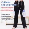 CRAZY ROSA Catheter Leg Bag Pants for Elderly Incontinence Patient Urine Bag Holder Trousers for Nephropathy Foley (XX-Large,Black (1pocket)) view 2