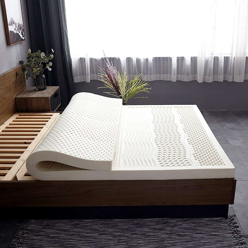 NaKeah Natural Latex Mattress Folding Bed Tatami Floor Soft Mattress Topper Double for Back Pain Orthopedic Bedrooms Furniture,7.5cm,120x190cm