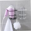 Beavorty Wall Mounted Hair Dryer Holder Sturdy Hair Blower Rack for Bathroom Storage Modern and Minimalist Design Black view 4