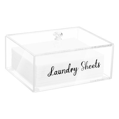 VOTLEVT Acrylic Laundry Detergent Sheets Holder, Laundry Sheets Holder with Lid, Laundry Sheets Container Laundry Room Organizers