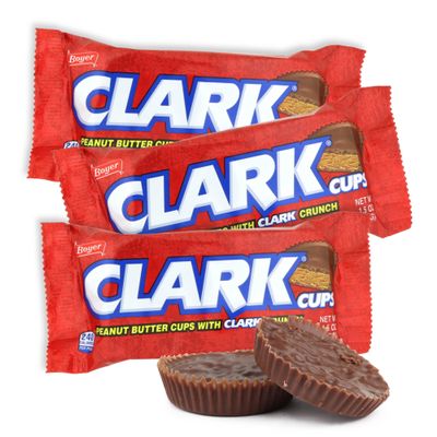 Sweetzo - Chocolate Covered Peanut Butter Treats with Swirl Sticker, Crunchy Clark Cups, Party Favor Candy, 2 per Sleeve, 1.5 Ounces (Pack of 3)
