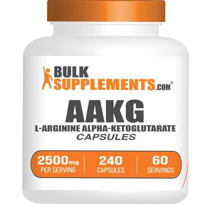 BulkSupplements.com AAKG Capsules - L-Arginine Supplement, Nitric Oxide Supplement - Gluten Free, 4 Capsules per Serving, 240 Count (Pack of 1)