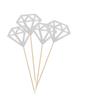 ULDIGI 50pcs Glitter Cake Toppers for Weddings Birthdays and Celebrations Elegant Silver Cupcake Decoration to Use for Event view 1