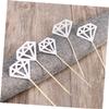 ULDIGI 50pcs Glitter Cake Toppers for Weddings Birthdays and Celebrations Elegant Silver Cupcake Decoration to Use for Event view 3