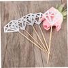 ULDIGI 50pcs Glitter Cake Toppers for Weddings Birthdays and Celebrations Elegant Silver Cupcake Decoration to Use for Event view 4
