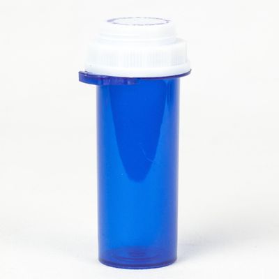 Five Star Supplies Thumb Tab Plastic Pill Bottles - Reversible Cap Easy Open & Child Resistant - Pill Container Prescription Vial - Easy Open/Push N Turn (Blue, 13 DRAM 215 ct.)