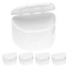PlastCare USA White Denture Cases Pack of 5 - Dental Box For Artificial Teeth, Mouth Guard, Night Guard, Gum Shields, Retainer - Denture Bath Container for Women and Men - Travel Denture Cup view 1