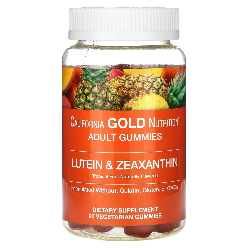 California Gold Nutrition Lutein and Zeaxanthin Gummies, Tropical, 90 Vegetarian Gummies, 1 Count (Pack of 1)