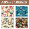 12 Sheets Vintage Floral Wrapping Paper - Not Roll - Retro Bird Flower Gift Wrap Paper Bulk Folded Flat 4 Designs DIY Craft Art Paper for Wedding Birthday Baby Shower Party Supplies view 3