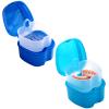 Hekkeyla Denture Bath Case, 2 Pack Travel Portable False Teeth Cup with Strainer, Denture Cup Kit Container for Complete Cleaning Care (Light Blue & Blue) view 1
