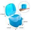 Hekkeyla Denture Bath Case, 2 Pack Travel Portable False Teeth Cup with Strainer, Denture Cup Kit Container for Complete Cleaning Care (Light Blue & Blue) view 2