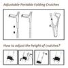Foldable Crutches for Walking, Adult Forearm Crutches, Aluminum 10 Height Adjustable Walking Sticks for Men Women (Color : Pink) view 4